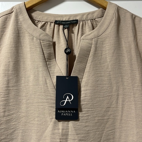 Adrianna Papell Tan Woven Blouse - Picture 2 of 3